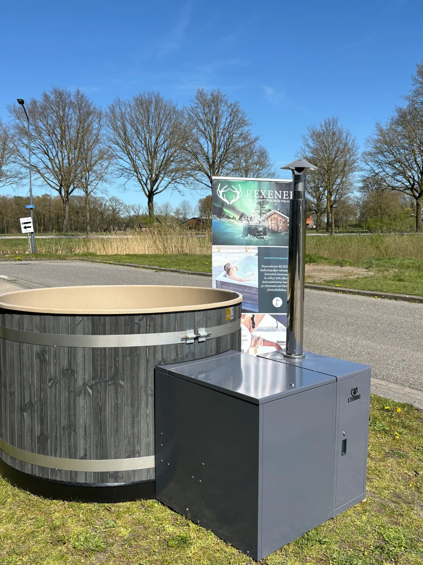 [REXP23004] Rexener Aurora round Ø170cm hottub incl. metal box, PR-200, cover without bubbles